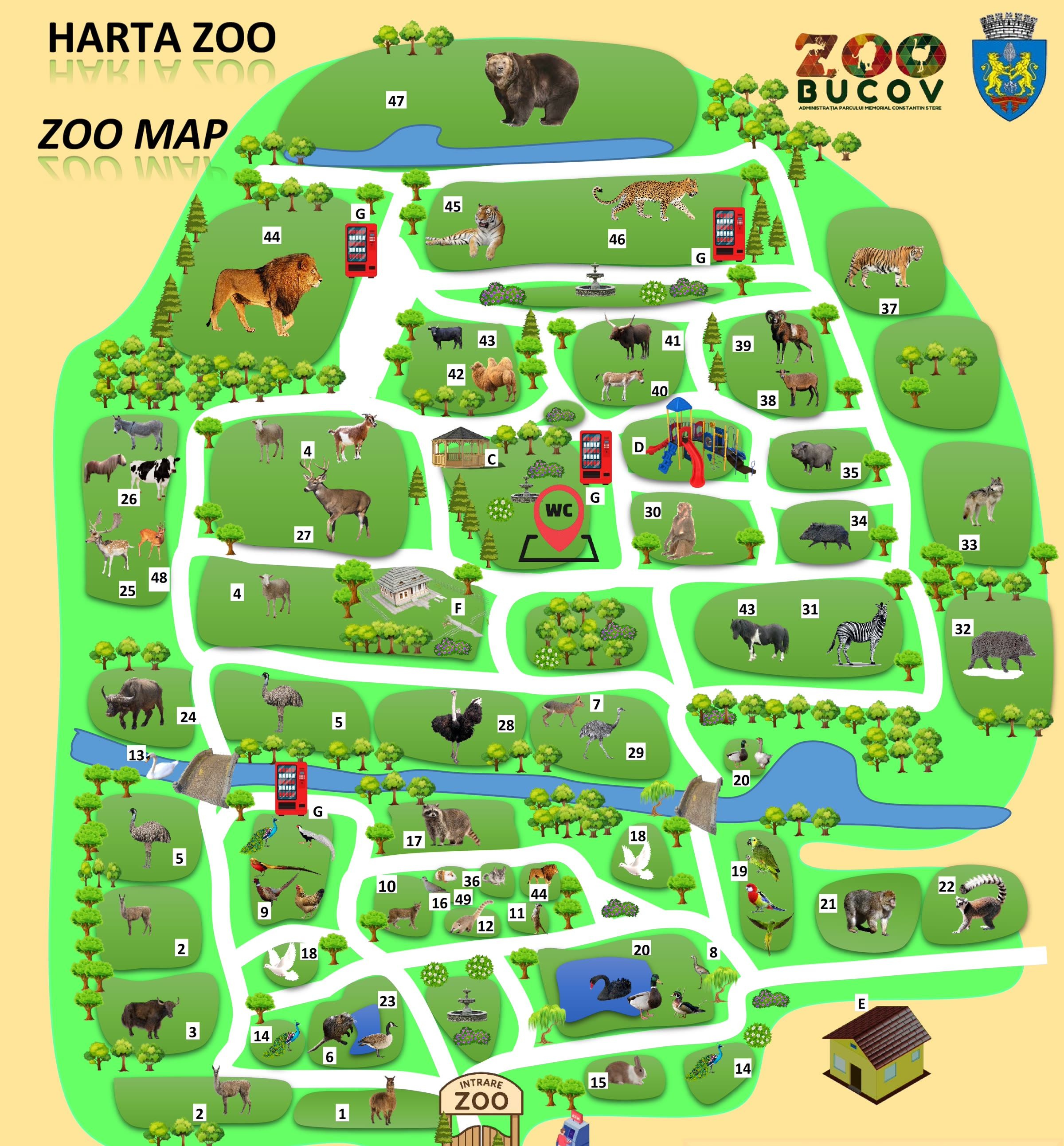 Harta Grădina Zoologică Bucov